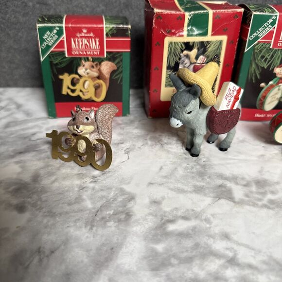 Vintage 1980's Hallmark Keepsake Christmas Ornament Lot of 13 Mouse Seal Elf Sno - Picture 7 of 12